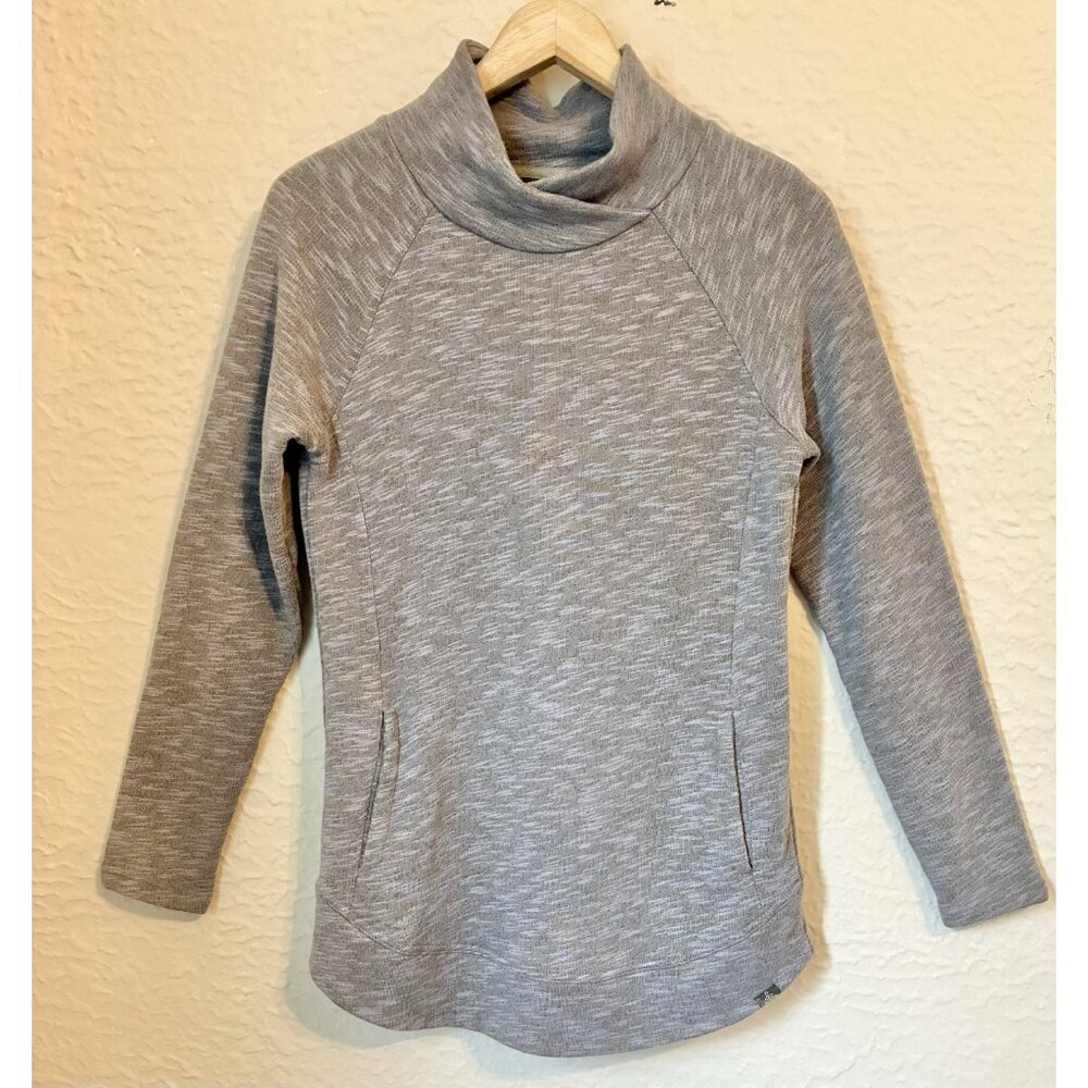 prAna Calexa Tunic Charcoal/green Organic Cotton Pullover Sweater Sz XS